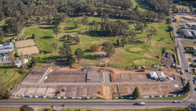 Facing the golf course - Aerial image of the construction phase of the first 14 homes being built for stage one of the Eden Gardens Lifestyle Estate development. Picture taken in May, 2023. 