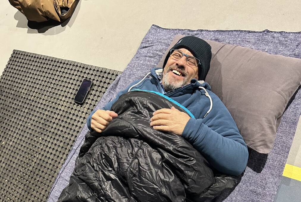 Stephen Pope during the 2023 CEO Sleepout. Picture supplied