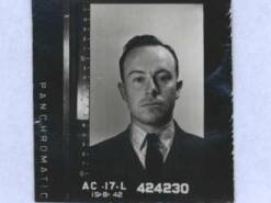 Black and white negative of Flying Officer Tanner. National Archives of Australia.