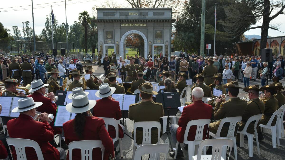 A huge crowd attended Saturday's service to mark the 100th anniversary of Bega's Soldiers' Memorial Gate. Picture by Ben Smyth