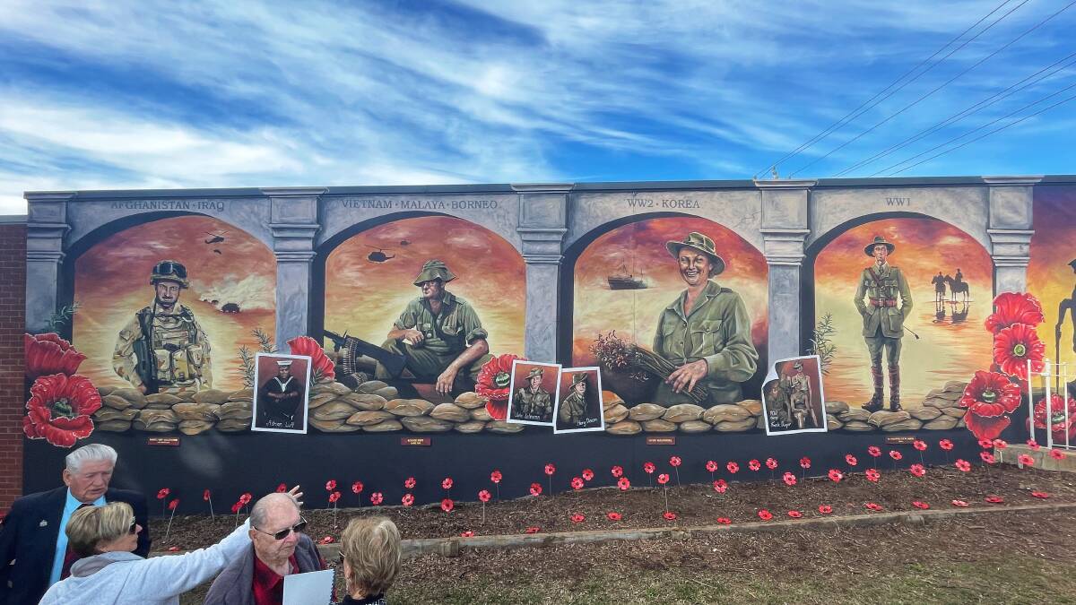 Terri Tuckwell's mural in Bega is an impressive tribute to all the Bega district's service men and women. Picture by Ben Smyth