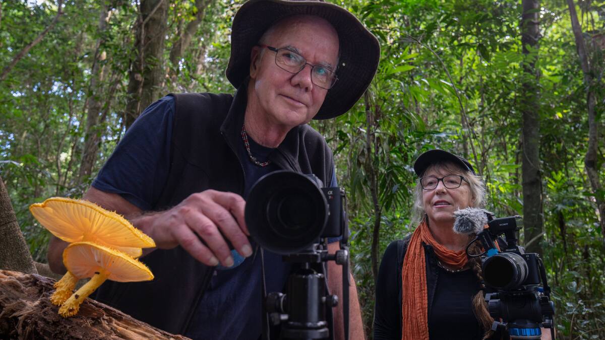 Renowned fungi photographers and filmmakers Stephen Axford and Catherine Marciniak. Picture supplied.