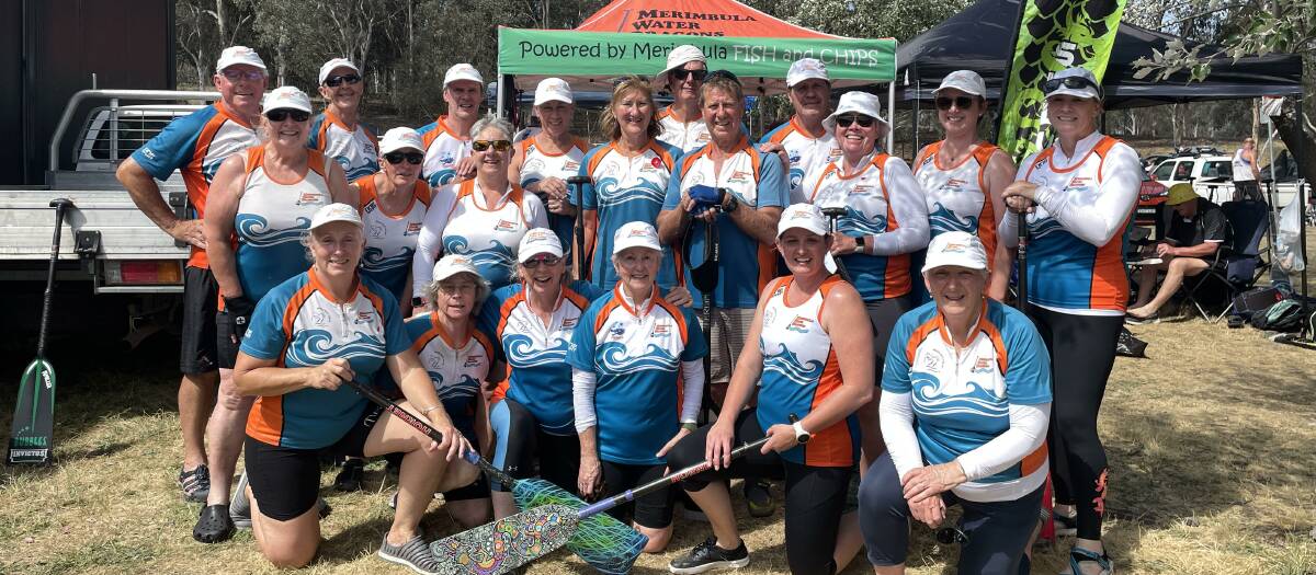 Merimbula Water Dragons after a thrilling final where they took out first place in the 20s mixed race over 200 metres in the ACT. Picture supplied