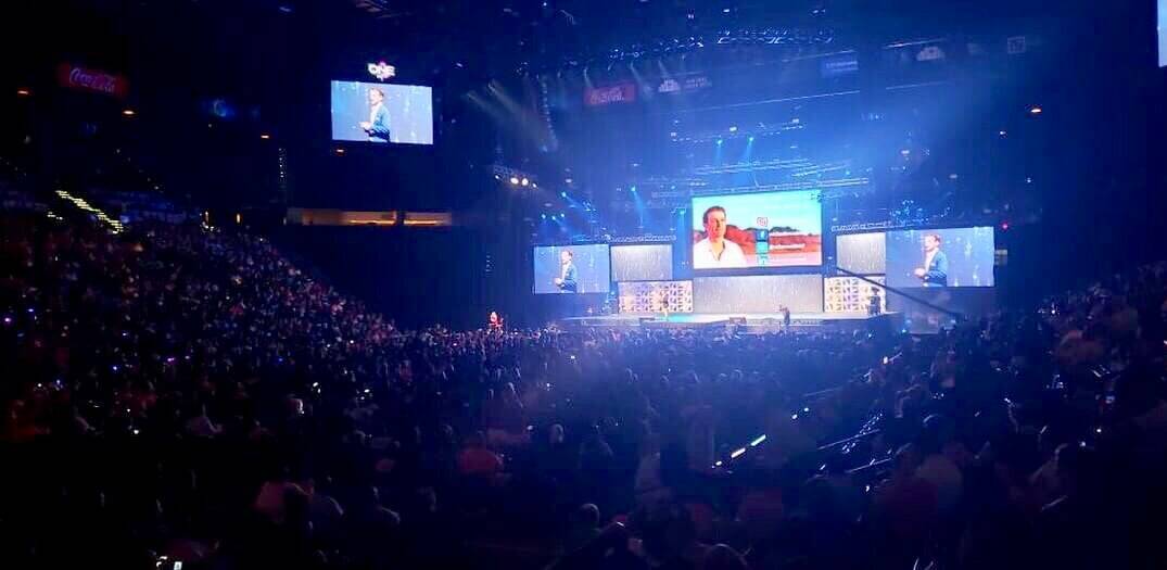 Michael Crossland presenting in front of 13,500 people at the MGM Grand Las Vegas. 