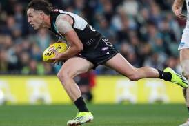 Port Adelaide's Zak Butters has been given a one-match ban, putting his Brownlow hopes in jeopardy. (Matt Turner/AAP PHOTOS)