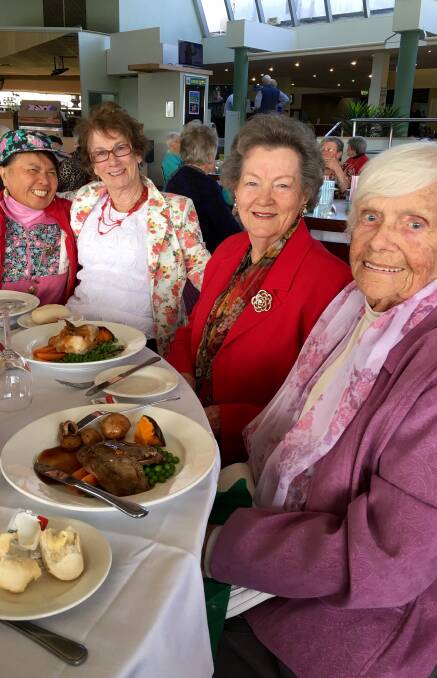 Genara Newcombe, Barbara Robinson, Ethel Munn and Avril Smith enjoying  Legacy’s Christmas in July.